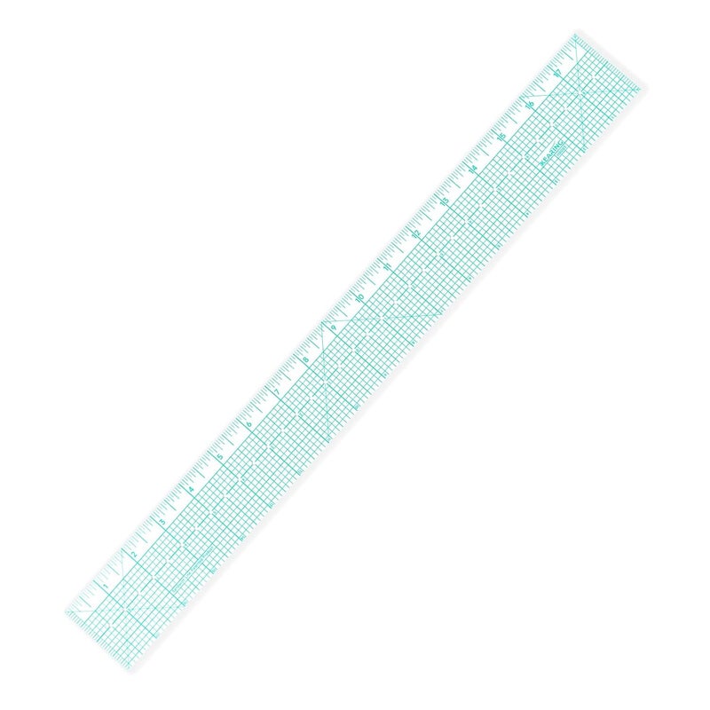 KEARING Clear Sewing Graph Fashion Design Ruler with Holes, Sandwich Line, 2 x 18, Zero Centering, Transparent Pattern Grading Dress Making Ruler for Sewing Quilting Design - Image 1